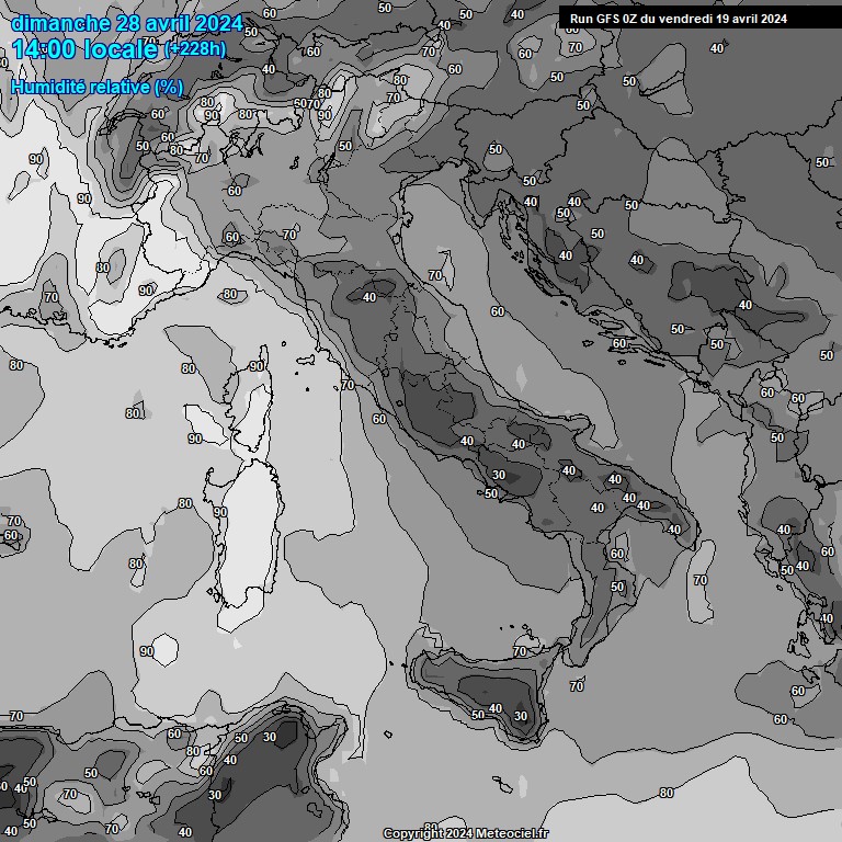 Modele GFS - Carte prvisions 