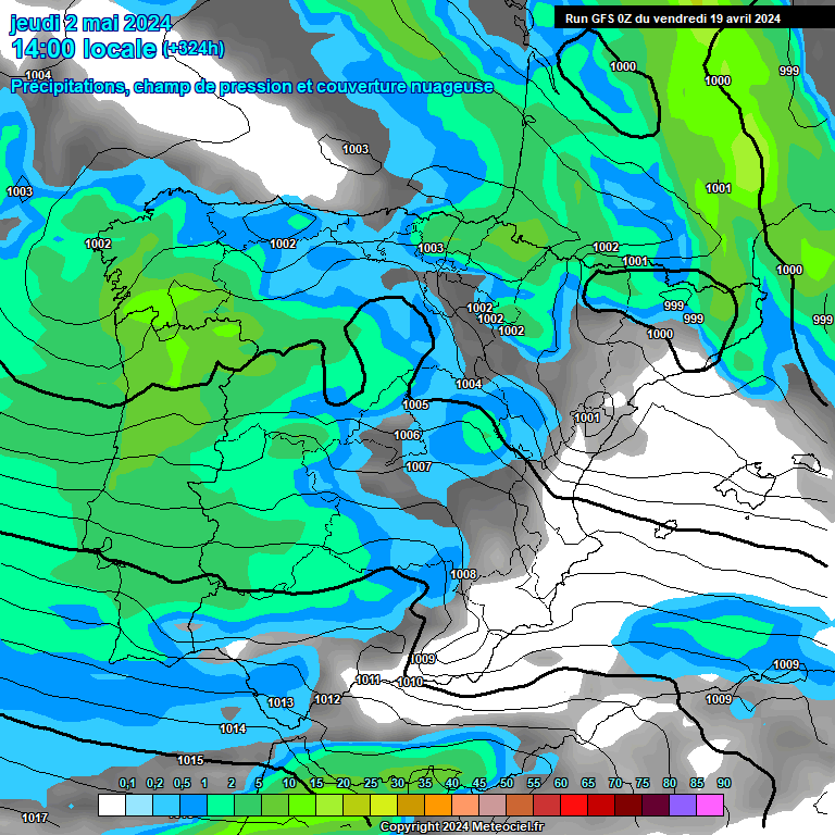 Modele GFS - Carte prvisions 