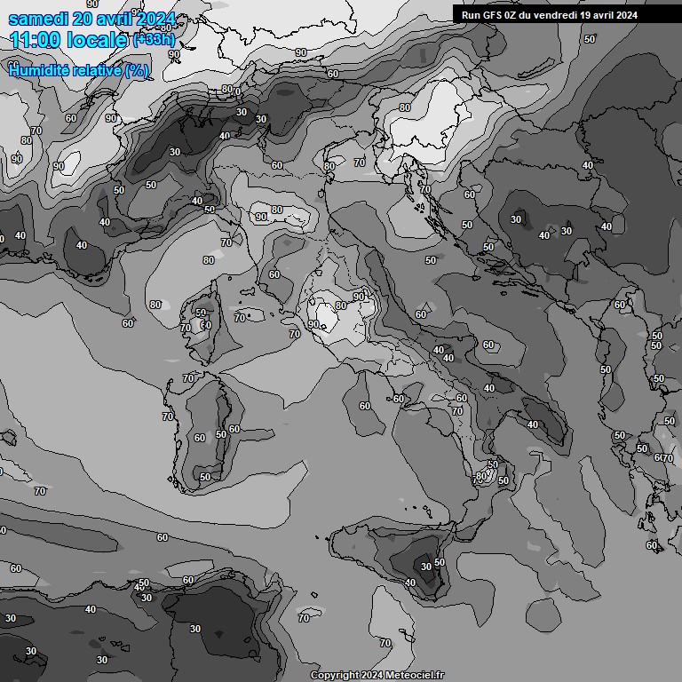 Modele GFS - Carte prvisions 