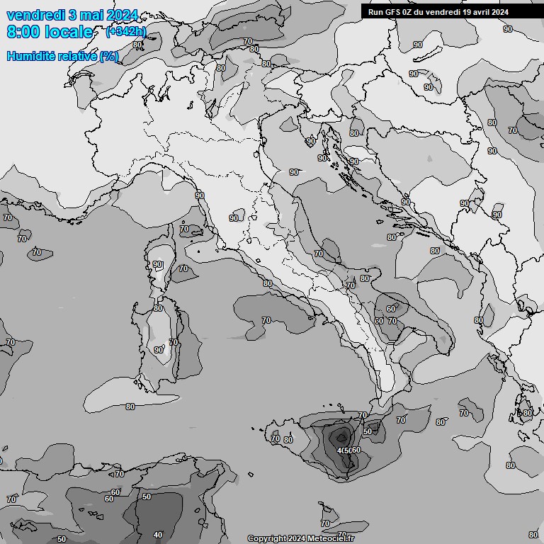 Modele GFS - Carte prvisions 