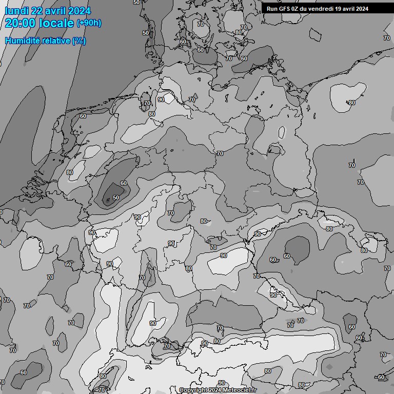 Modele GFS - Carte prvisions 