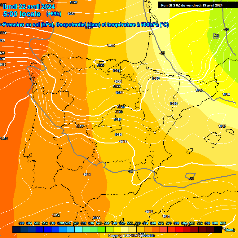 Modele GFS - Carte prvisions 