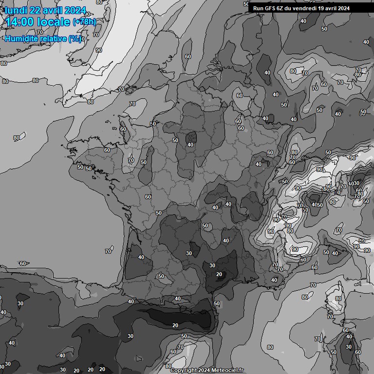 Modele GFS - Carte prvisions 