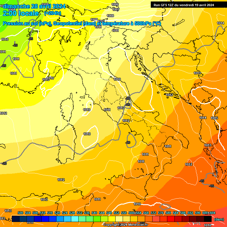 Modele GFS - Carte prvisions 