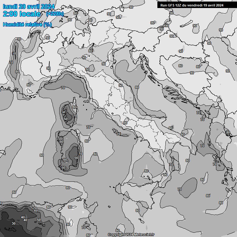 Modele GFS - Carte prvisions 