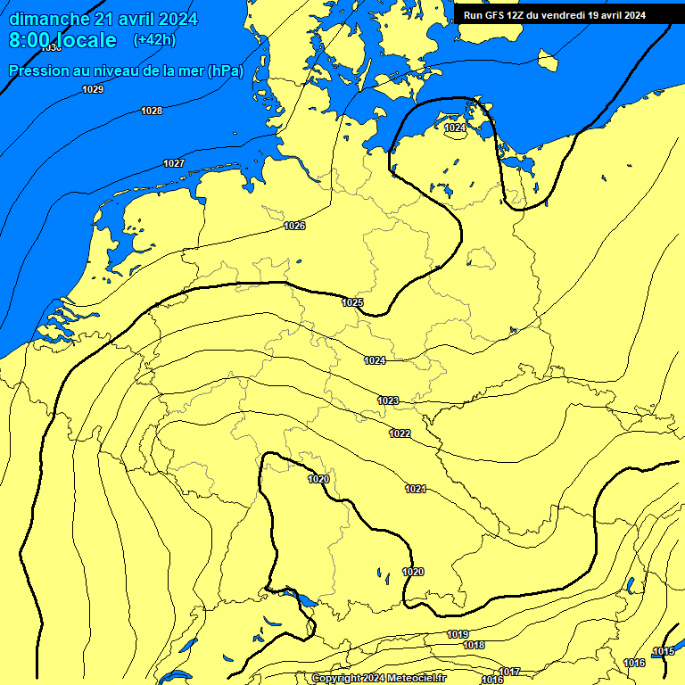 Modele GFS - Carte prvisions 