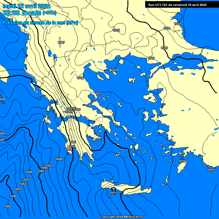 Modele GFS - Carte prvisions 