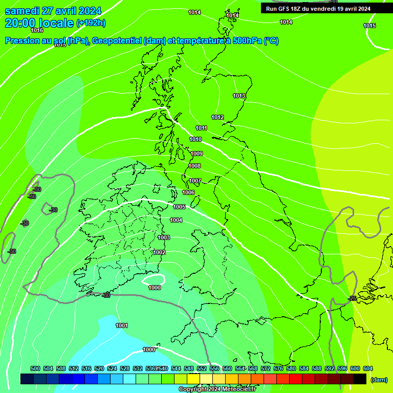 Modele GFS - Carte prvisions 