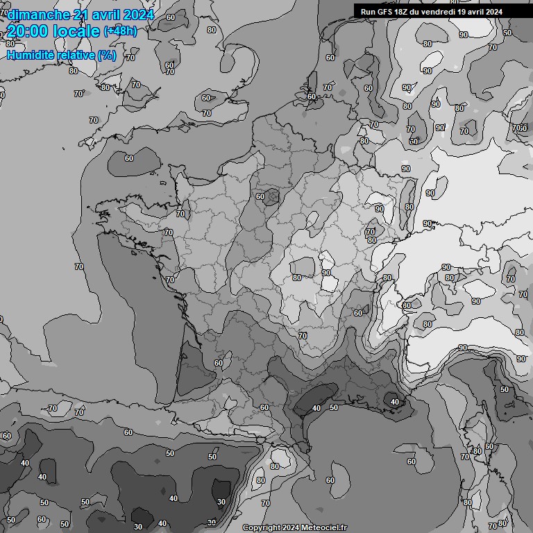 Modele GFS - Carte prvisions 