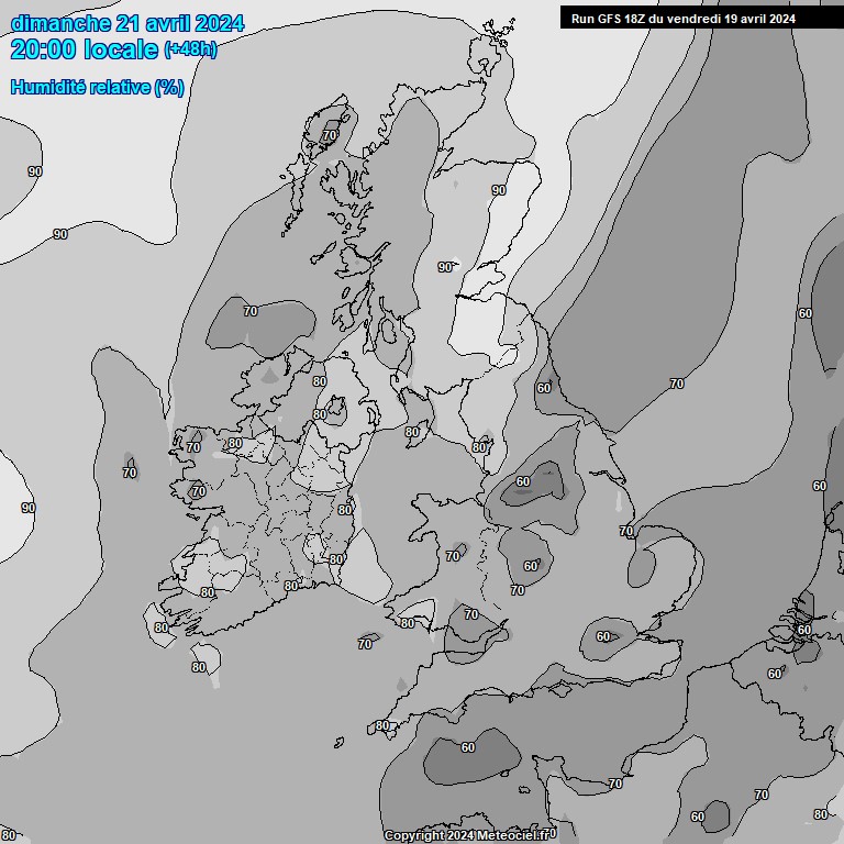 Modele GFS - Carte prvisions 