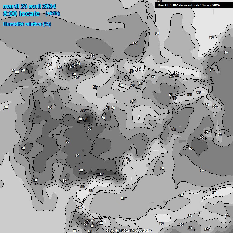 Modele GFS - Carte prvisions 