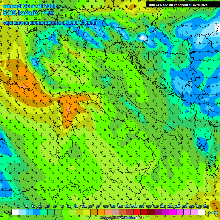 Modele GFS - Carte prvisions 