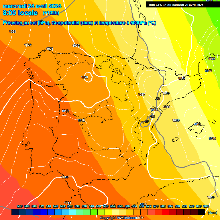 Modele GFS - Carte prvisions 