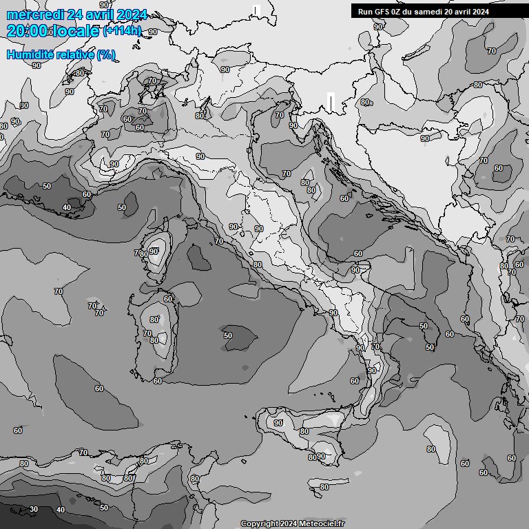 Modele GFS - Carte prvisions 