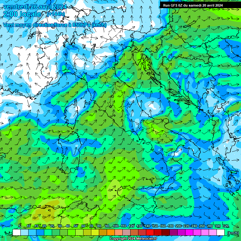 Modele GFS - Carte prvisions 