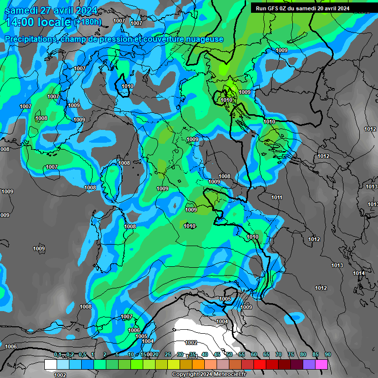 Modele GFS - Carte prvisions 