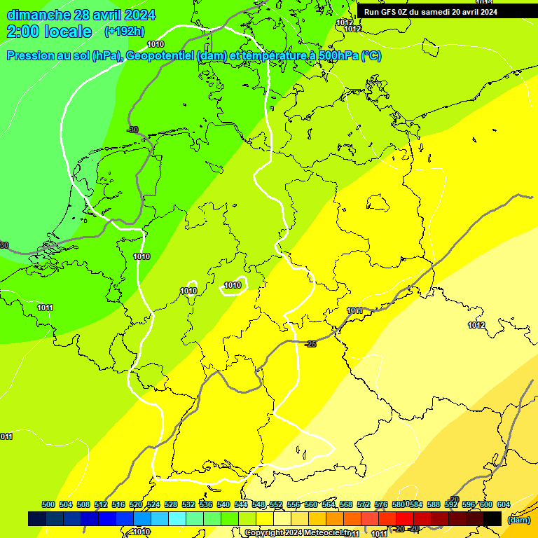 Modele GFS - Carte prvisions 