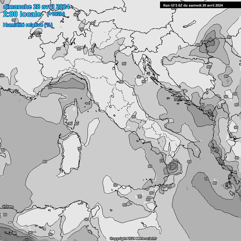 Modele GFS - Carte prvisions 