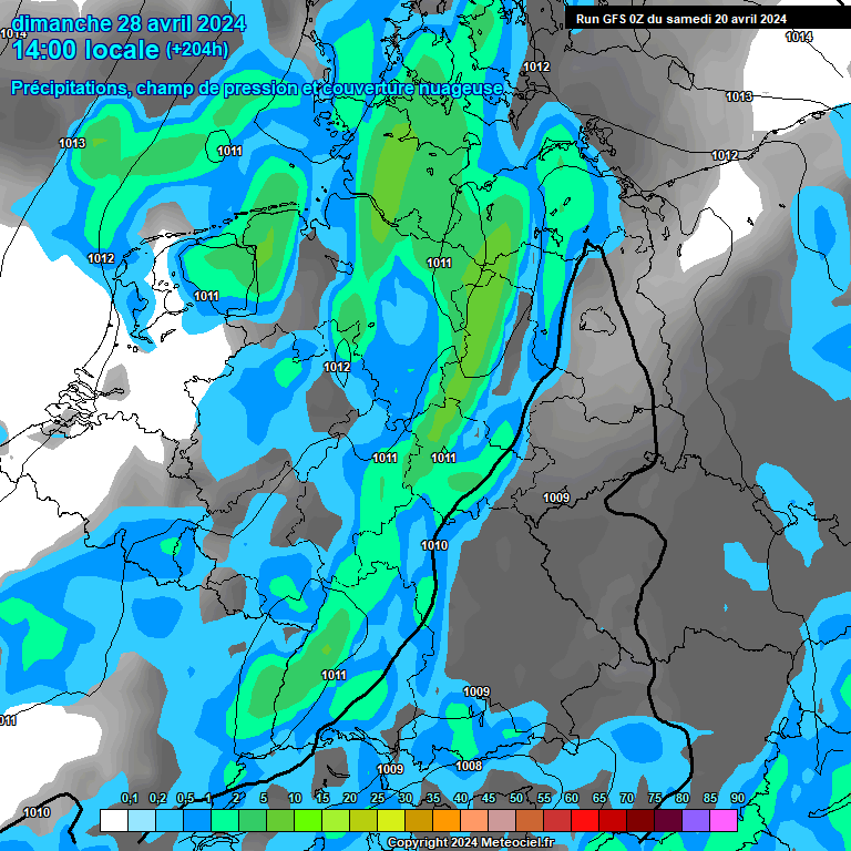 Modele GFS - Carte prvisions 