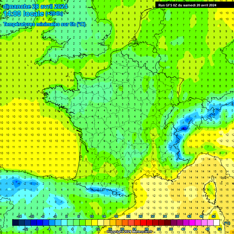 Modele GFS - Carte prvisions 