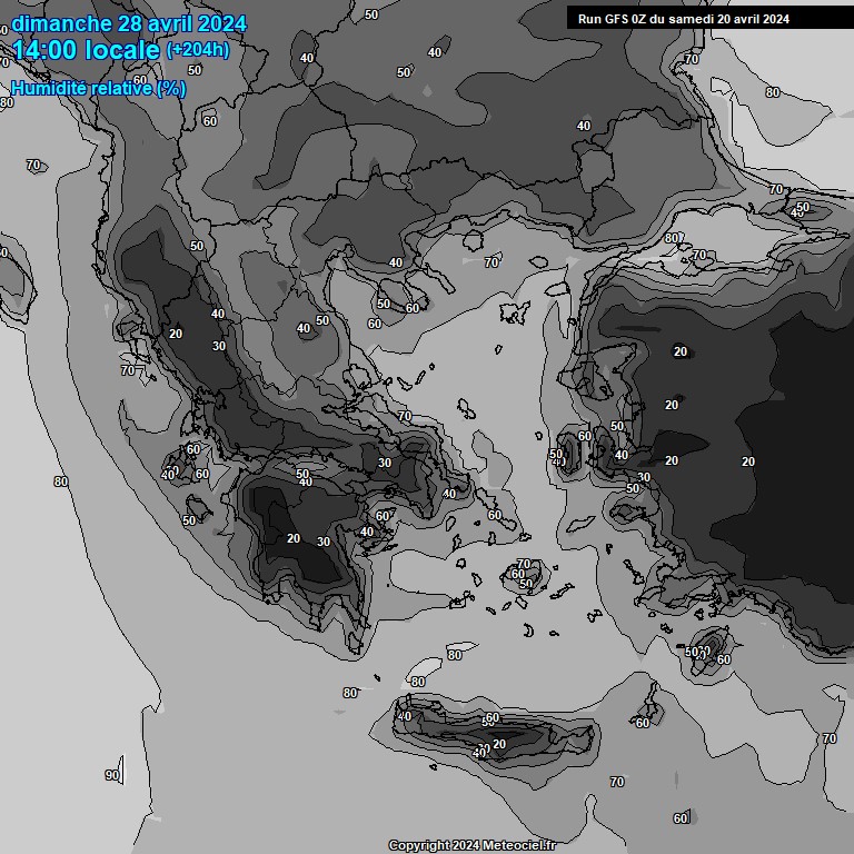 Modele GFS - Carte prvisions 