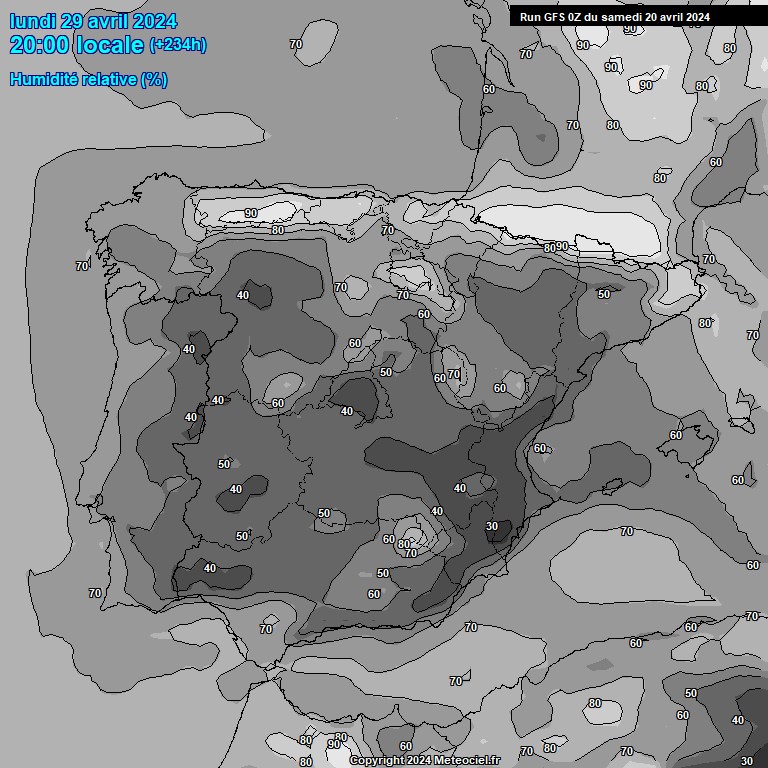 Modele GFS - Carte prvisions 