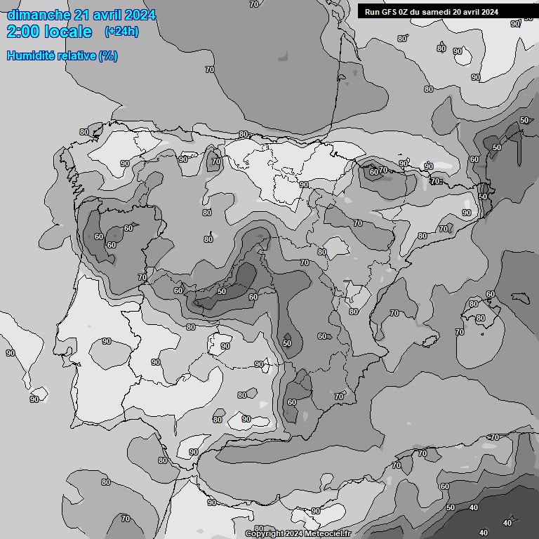 Modele GFS - Carte prvisions 