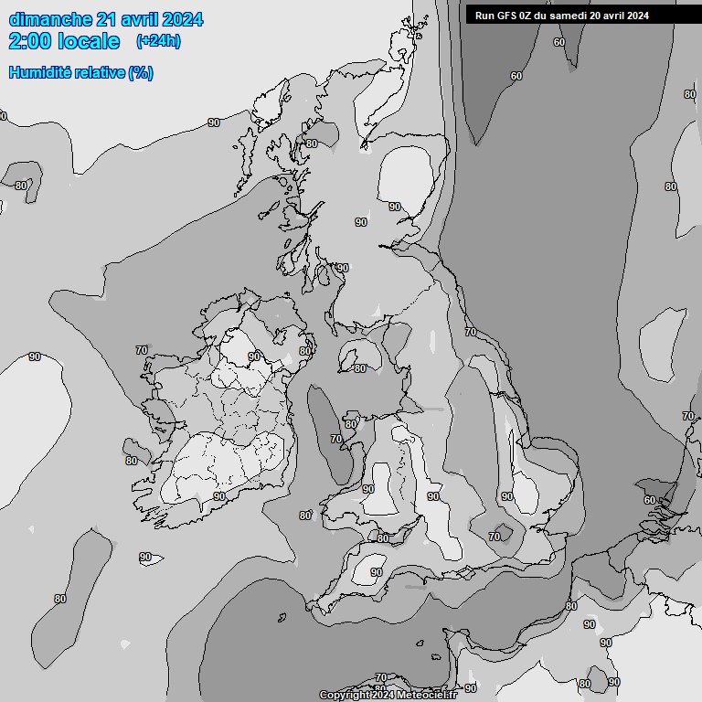 Modele GFS - Carte prvisions 