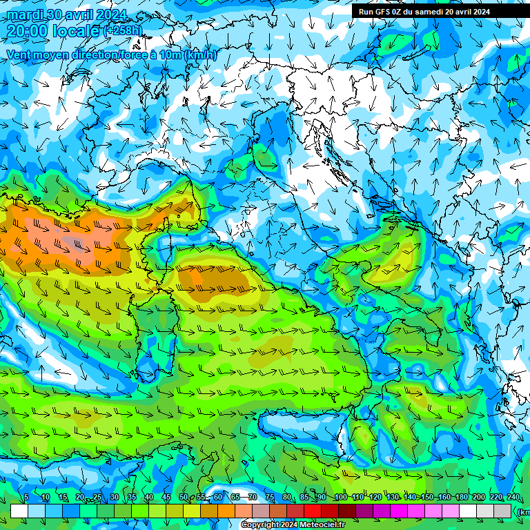 Modele GFS - Carte prvisions 