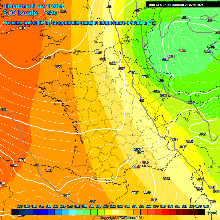 Modele GFS - Carte prvisions 