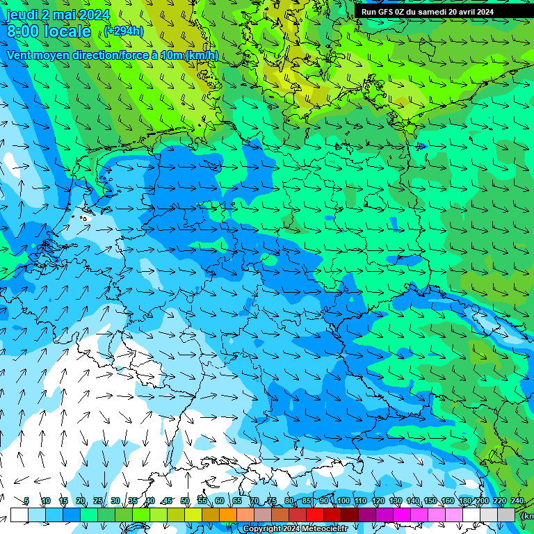 Modele GFS - Carte prvisions 