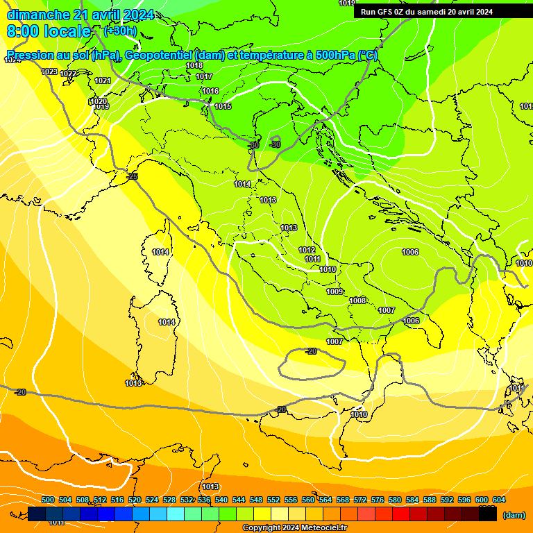 Modele GFS - Carte prvisions 