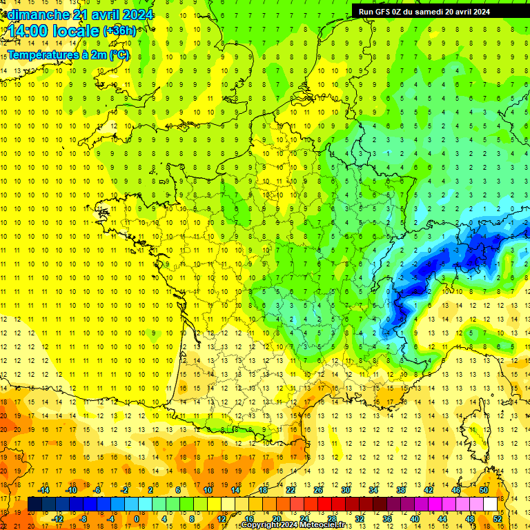 Modele GFS - Carte prvisions 