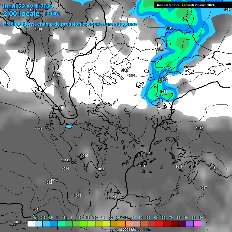 Modele GFS - Carte prvisions 