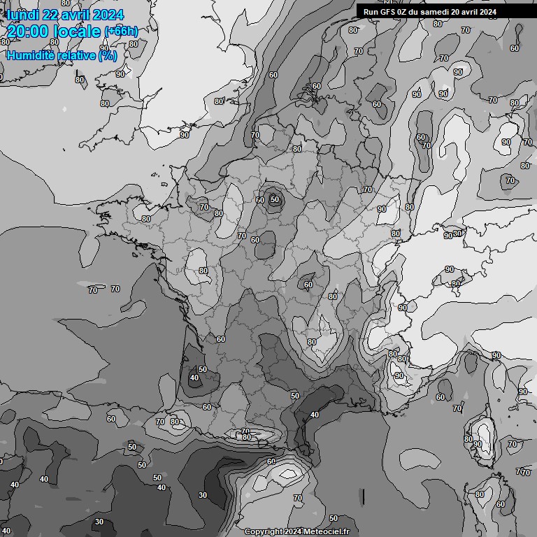 Modele GFS - Carte prvisions 