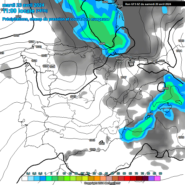 Modele GFS - Carte prvisions 