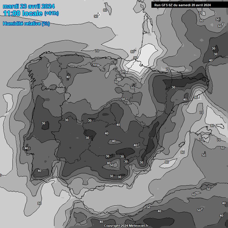 Modele GFS - Carte prvisions 