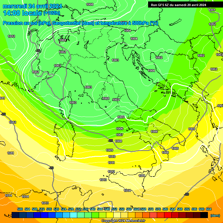 Modele GFS - Carte prvisions 