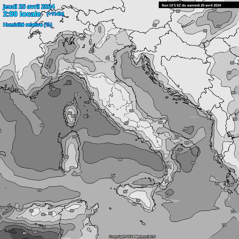 Modele GFS - Carte prvisions 