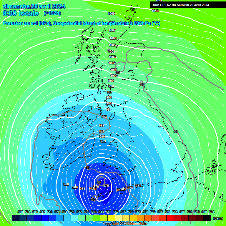 Modele GFS - Carte prvisions 