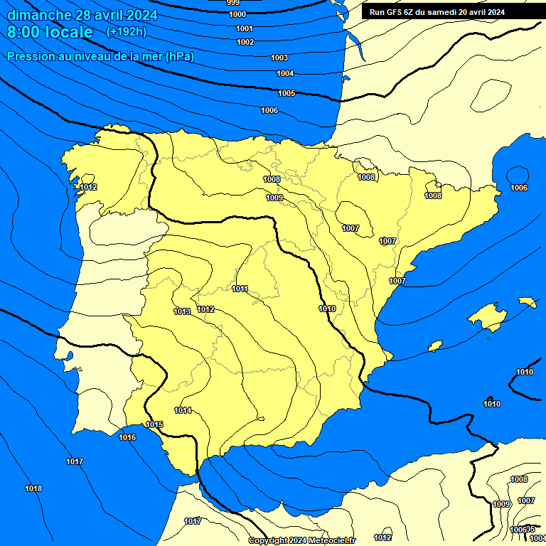 Modele GFS - Carte prvisions 