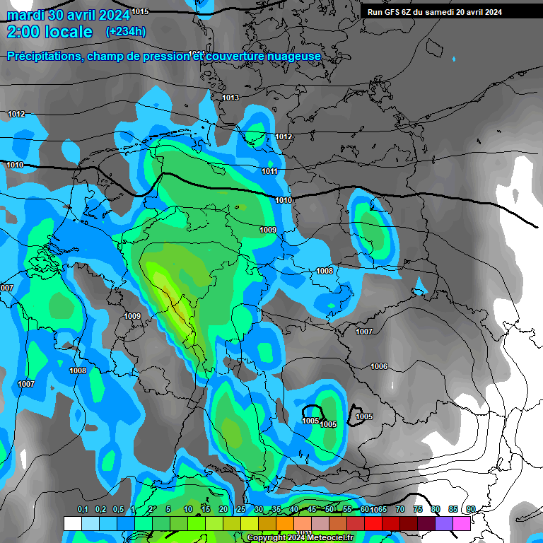 Modele GFS - Carte prvisions 