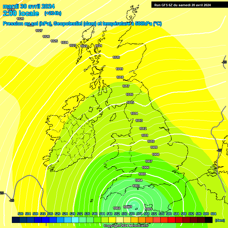 Modele GFS - Carte prvisions 