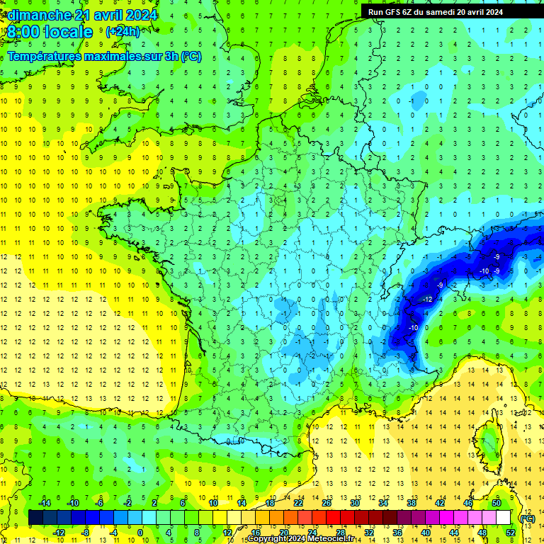 Modele GFS - Carte prvisions 