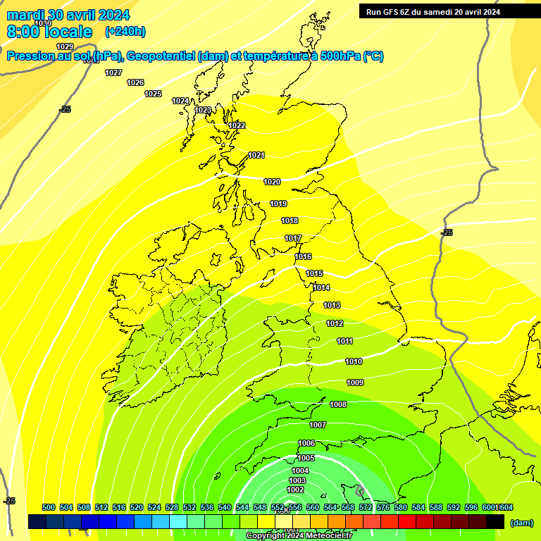 Modele GFS - Carte prvisions 