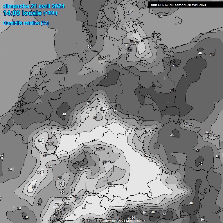 Modele GFS - Carte prvisions 