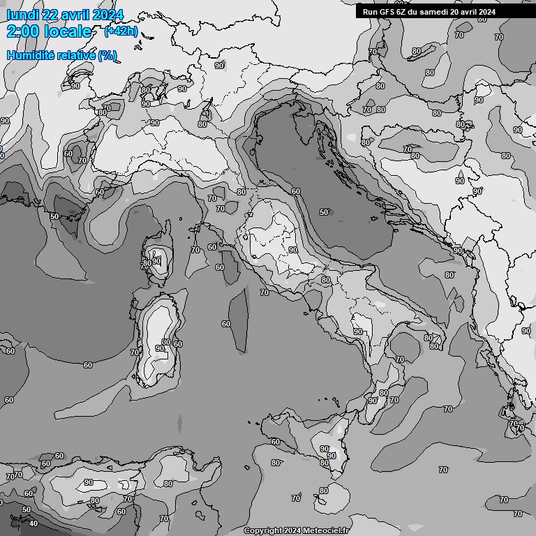 Modele GFS - Carte prvisions 