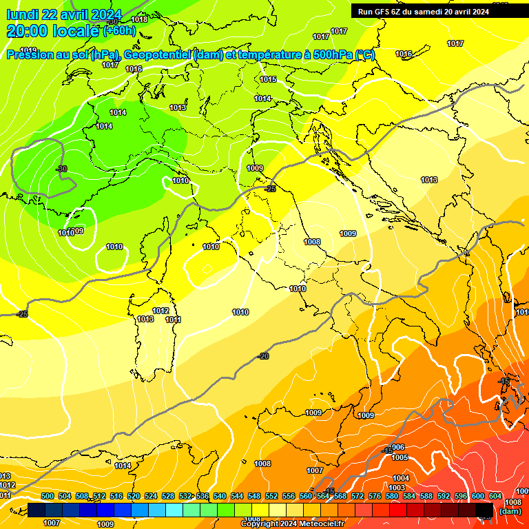 Modele GFS - Carte prvisions 