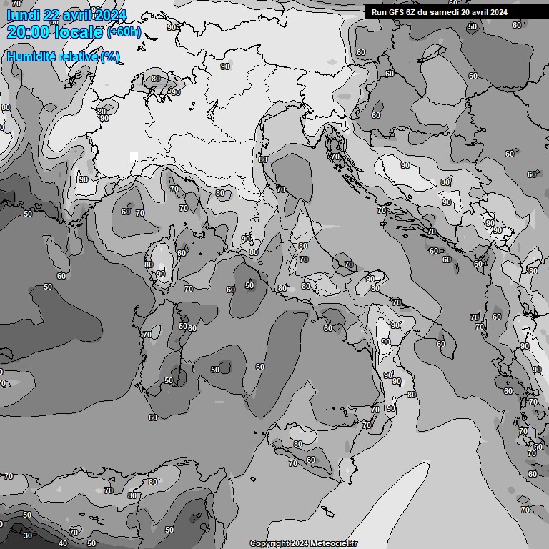 Modele GFS - Carte prvisions 