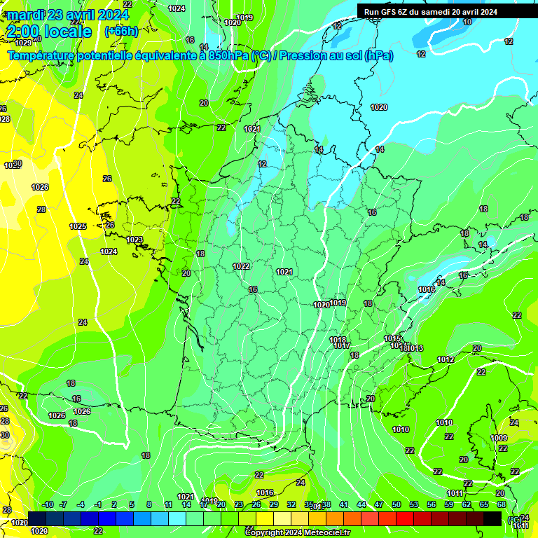 Modele GFS - Carte prvisions 